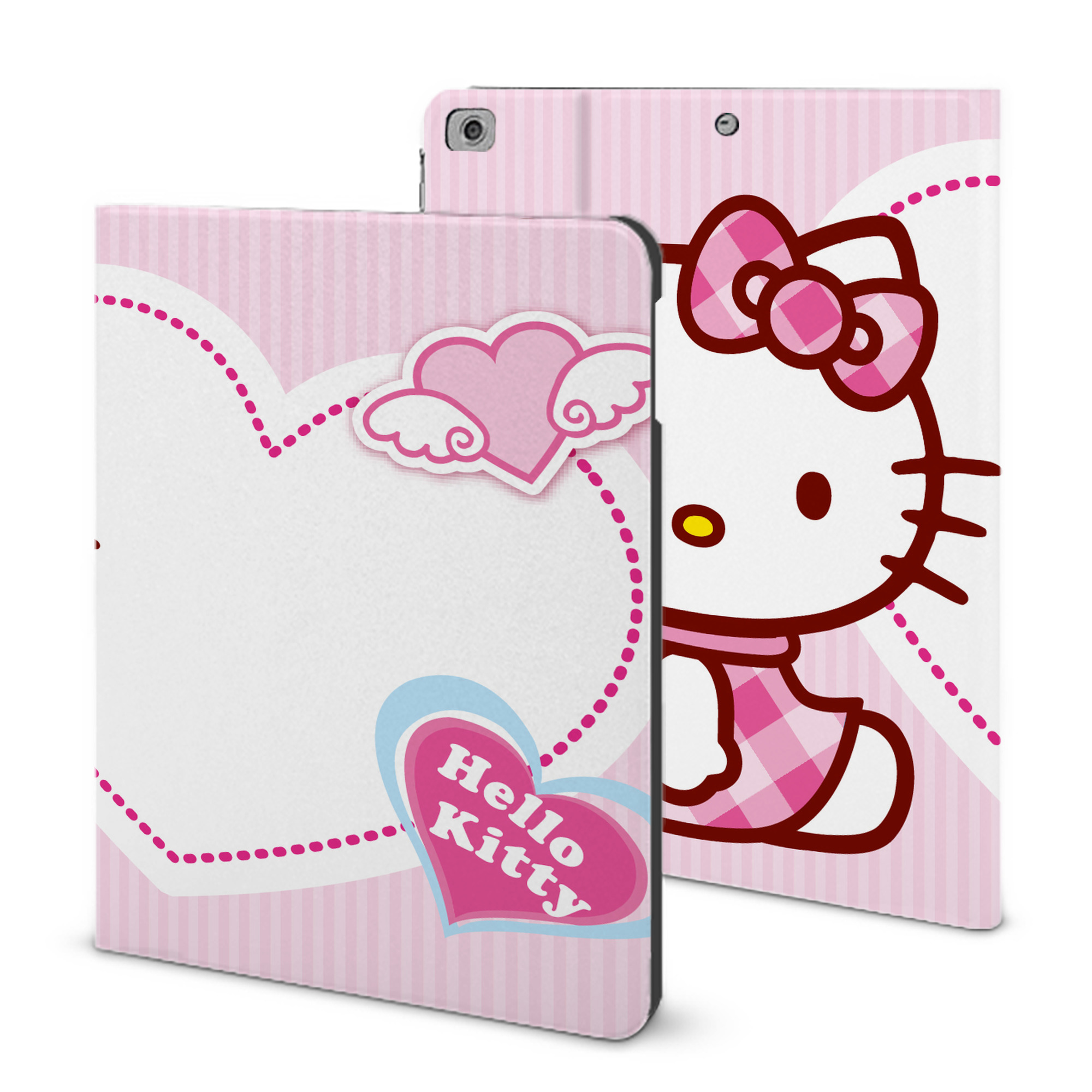 （画像用） Hello Kitty ハローキティ IPad ケース ブック型 PUレザー TPU 耐衝撃 軽量 薄型 ペン収納なし 全面保護 IPad 各モデル対応